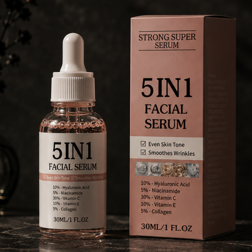 5-in-1 Multi-Active Facial Serum. Complete Skin Transformation