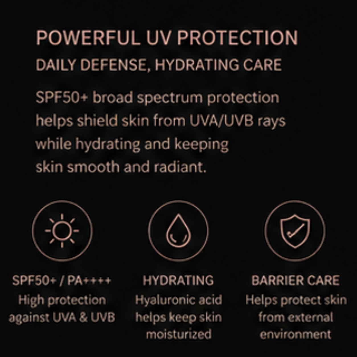 SPF50+ Daily Hydrating Sunscreen - Hyaluronic Acid UV Isolating Lotion